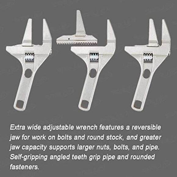 High Quality Alloy Adjustable Wide Jaw Spanner Tool Large for Bathroom Nut Openi - Picture 6 of 13